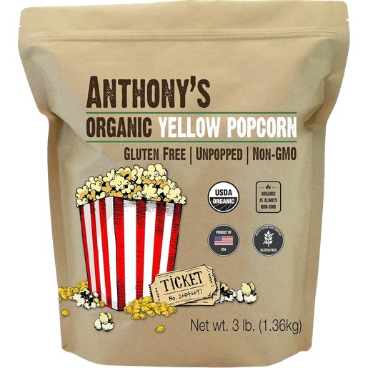 Anthony's Organic Yellow Popcorn Kernels