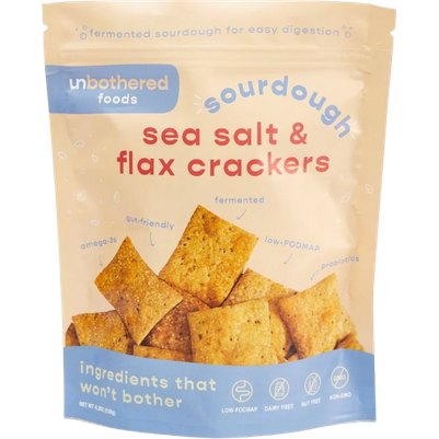 Unbothered Foods Sourdough Sea Salt & Flax Crackers